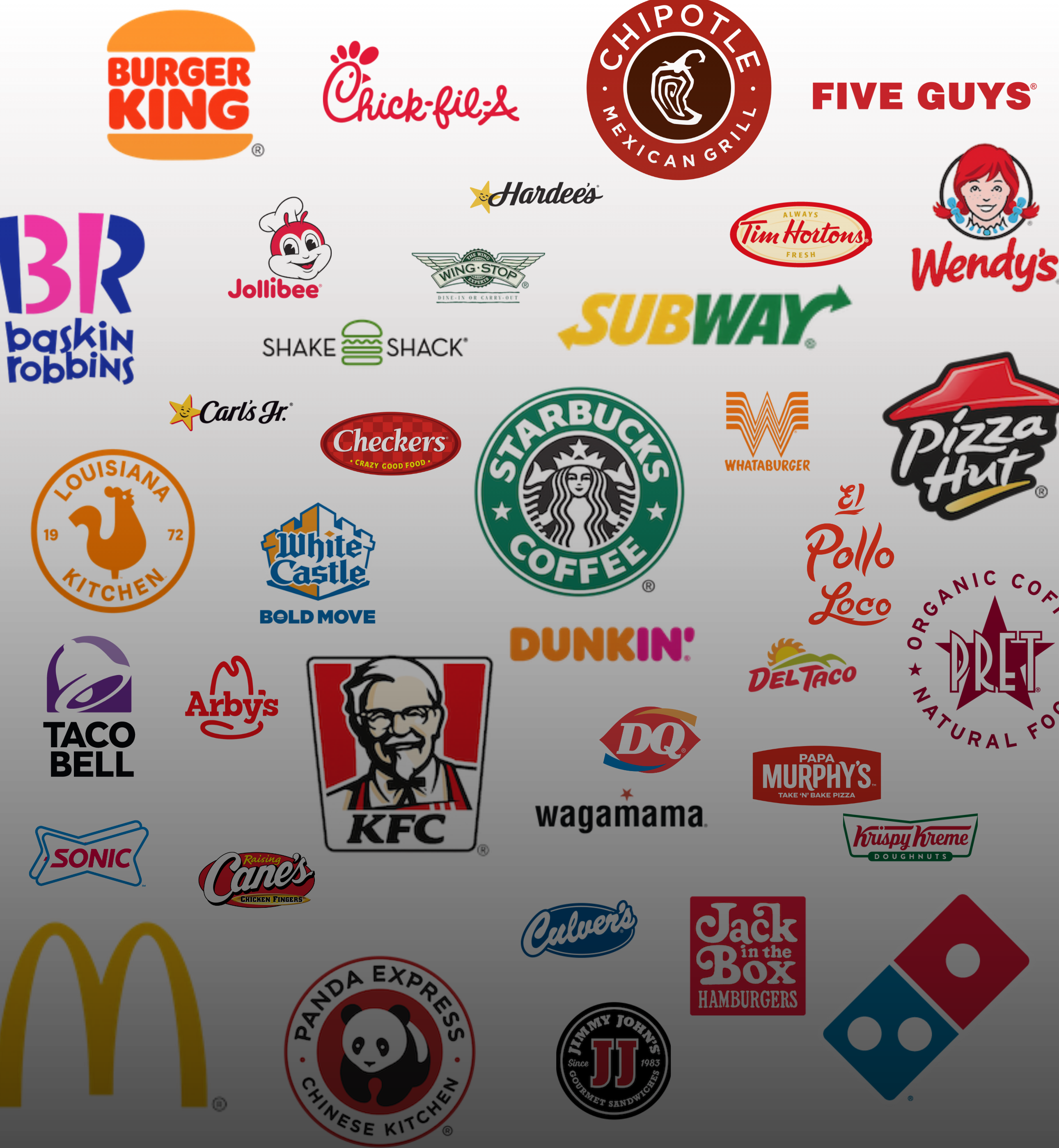Fast food restaurant logos